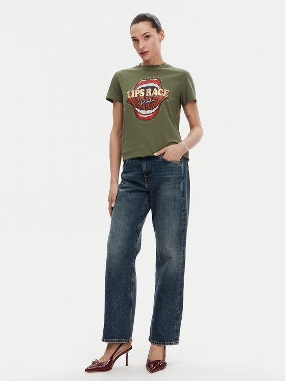 PINKO PINKO Футболка Trapani 105050 A2D8 Хакі Regular Fit