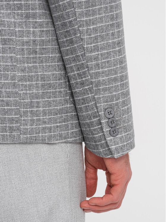 Ombre Ombre Sako OM-BLZB-0117 Šedá Classic Fit