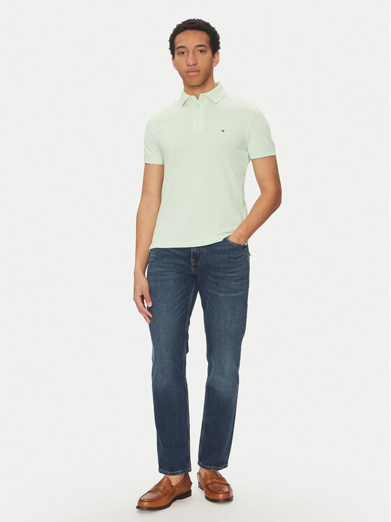 Tommy Hilfiger Tommy Hilfiger Polokošeľa 1985 MW0MW17771 Zelená Slim Fit