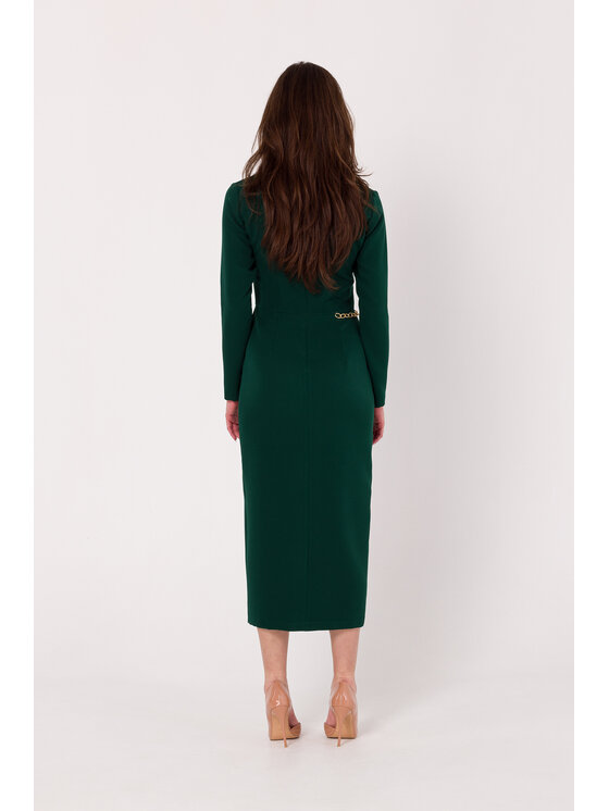 Makover Makover Každodenné šaty K178 Zelená Modern Fit