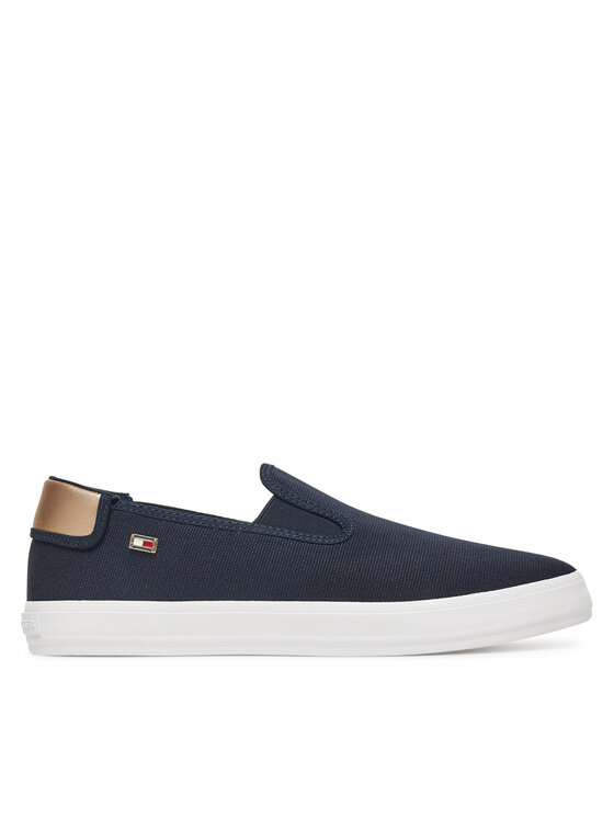 Tommy Hilfiger Tenisky Vulc Canvas Slip-On Sneaker FW0FW08645 Tmavomodrá