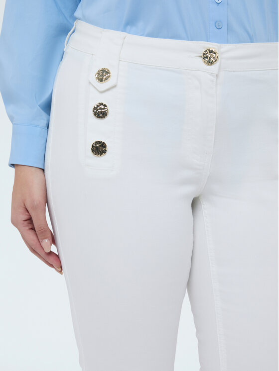 Fiorella Rubino Fiorella Rubino Pantaloni di tessuto P464T205184N011 Bianco Flare Fit