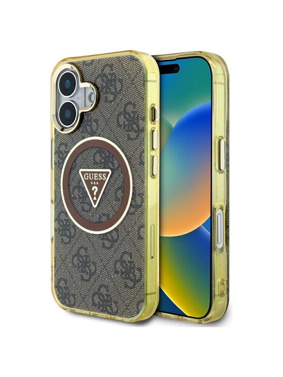Guess Guess Etui na telefon Apple iPhone 16 Brązowy