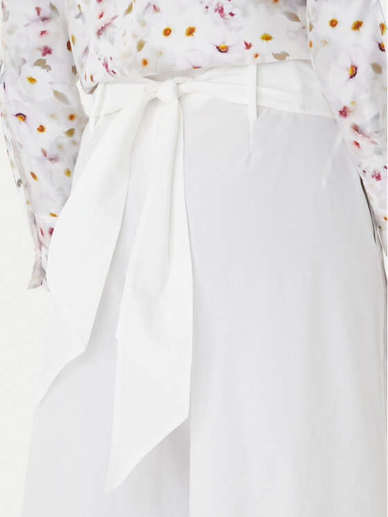 Marella Marella Hlače Gala 2613131122 Bijela Wide Leg