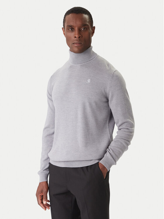 KARL LAGERFELD Bluză cu gât 655058 554399 Gri Regular Fit