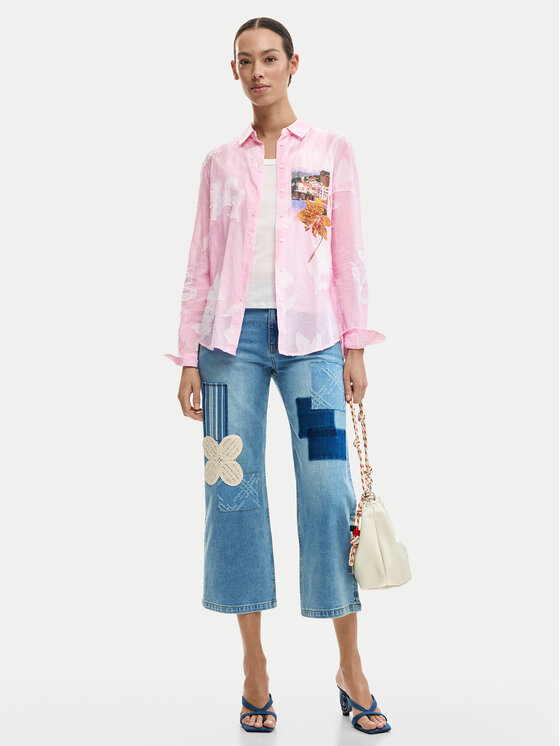 Desigual Desigual Hemd Cam Pinkjack 26SWCW12 Rosa Regular Fit