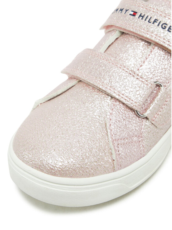 Tommy Hilfiger Tommy Hilfiger Сникърси Flag Low Cut Velcro Sneaker T1A9-33725-0745 S Розов