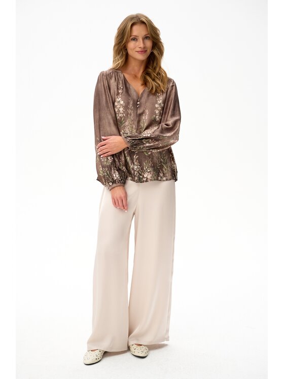 blue shadow blue shadow Bluzka Li Brązowy Regular Fit