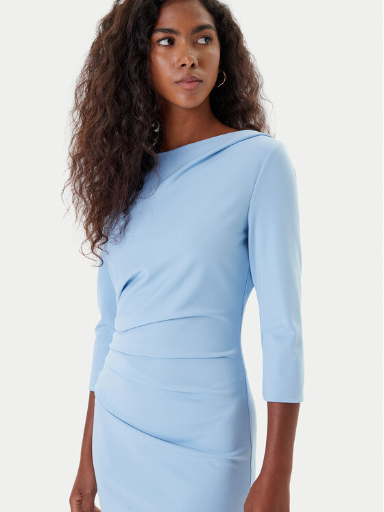 Rinascimento Rinascimento Koktel haljina CFC0126154003 Svijetloplava Slim Fit