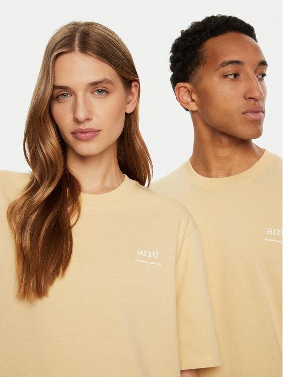 AMI Paris AMI Paris Tricou UTS024.726 Écru Regular Fit