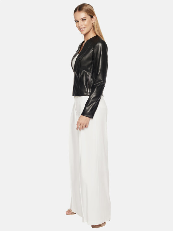 L’AF L’AF Kurtka z imitacji skóry Elegancka czarna kurtka damska L'AF Mirel 38 Czarny Regular Fit