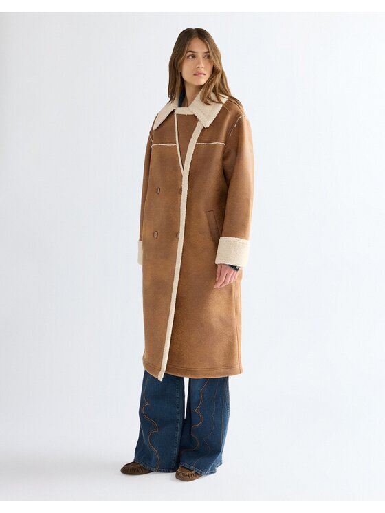 Wrangler Wrangler Kurtka przejściowa WRANGE COAT Brązowy Relaxed Fit
