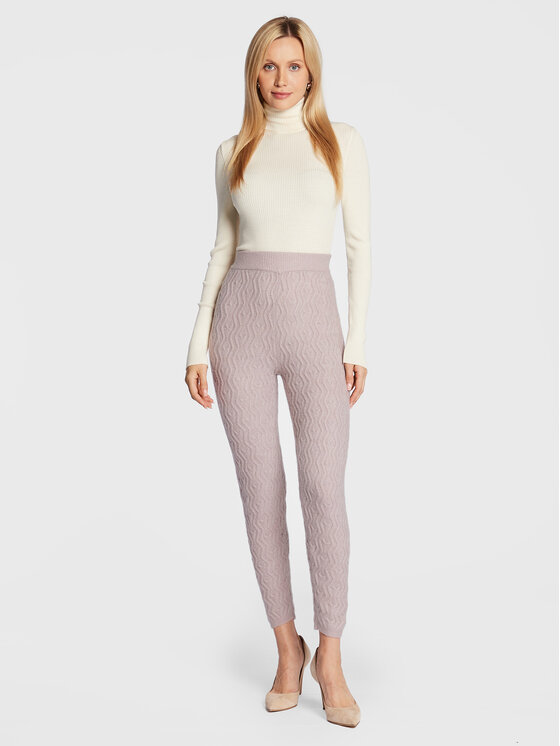 Guess Guess Leggings Cable Mix W2BB38 Z2QA0 Violett Slim Fit