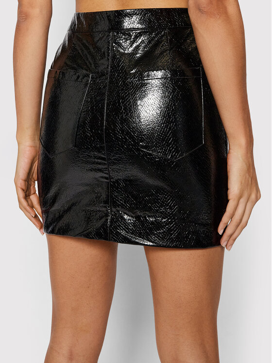 ROTATE ROTATE Rock aus Kunstleder Kari RT408 Schwarz Slim Fit