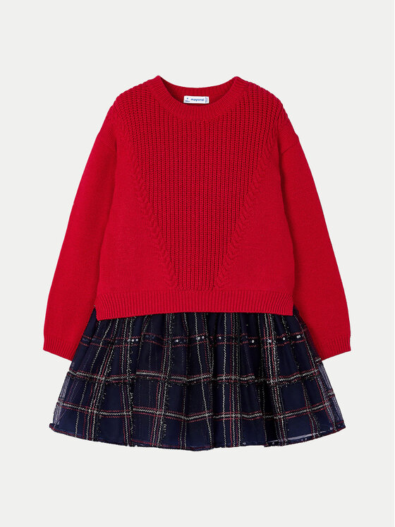 Mayoral Mayoral Set Pullover und Kleid 4912 Rot Regular Fit