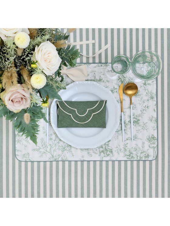 Roseberry Home Roseberry Home Poszewka dekoracyjna Toile de Jouy Green Zielony