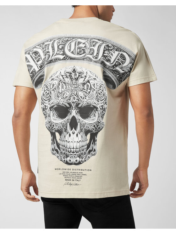 PHILIPP PLEIN PHILIPP PLEIN T-Shirt 26177 Beżowy Regular Fit