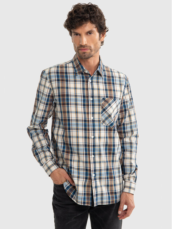 BIG STAR BIG STAR Koszula ZERWIS_403_140 Granatowy Classic Fit