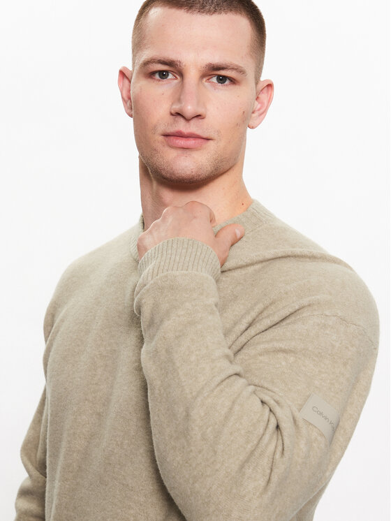 Calvin Klein Calvin Klein Sweter K10K110401 Beżowy Regular Fit