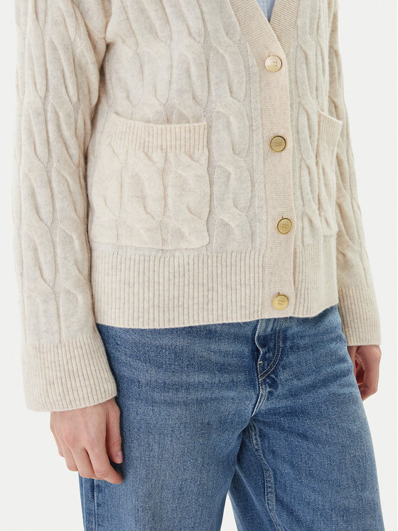 Tommy Hilfiger Tommy Hilfiger Kardigán WW0WW43089 Bézs Regular Fit