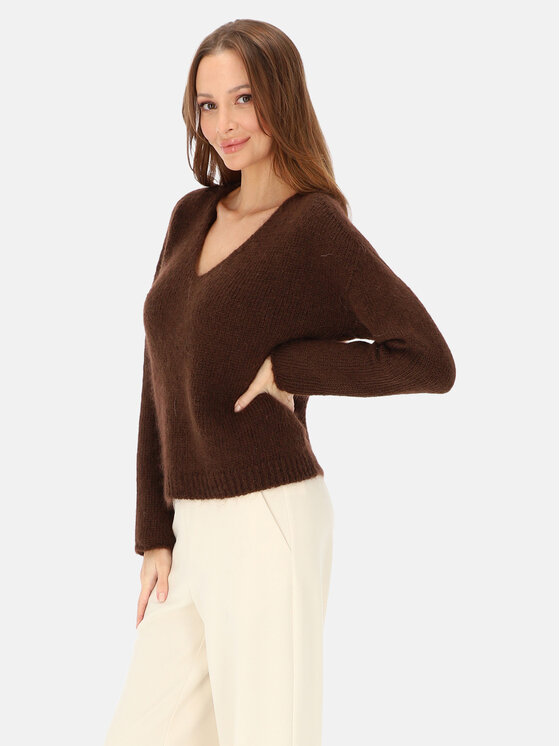 L’AF L’AF Sweter Nelli Brązowy Regular Fit