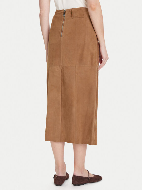 MAX&Co. MAX&Co. Usnjeno krilo Guelfi 2526406011200 Rjava Straight Fit
