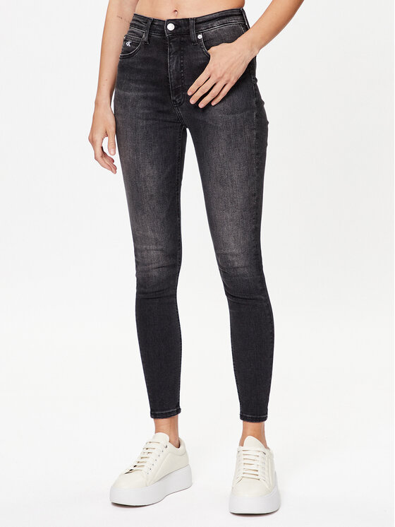 Calvin Klein Jeans Blugi J20J221254 Negru Skinny Fit blugi imagine noua
