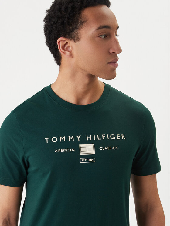 Tommy Hilfiger Tommy Hilfiger Tricou Brand Love MW0MW42365 Verde Regular Fit