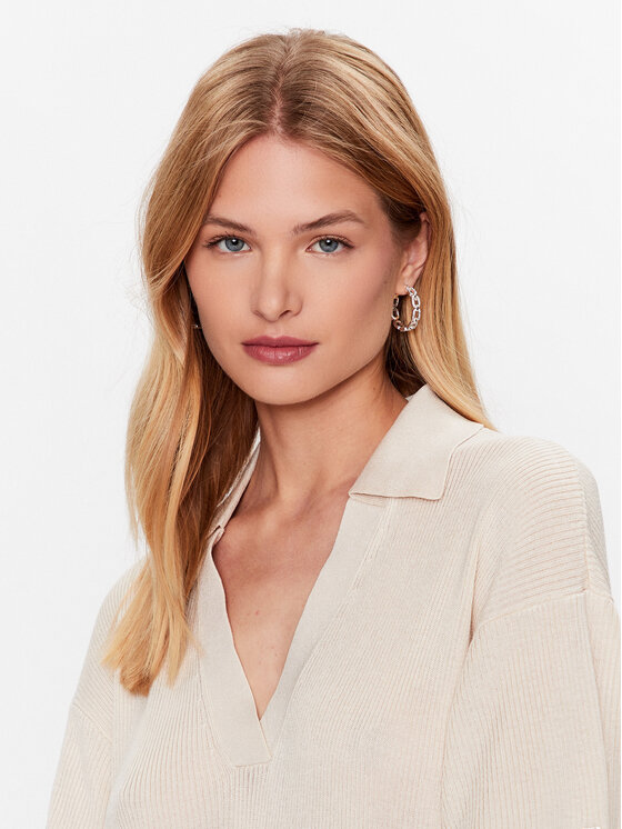 Tommy Hilfiger Tommy Hilfiger Плетена рокля Open Polo WW0WW38886 Бежов Regular Fit