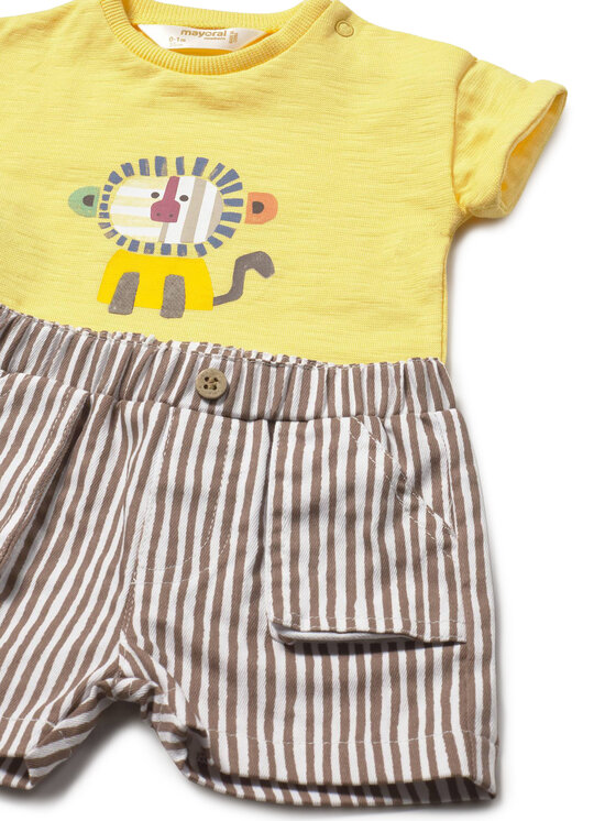 Mayoral Mayoral Set tricou și pantaloni scurți 1284 Galben Regular Fit