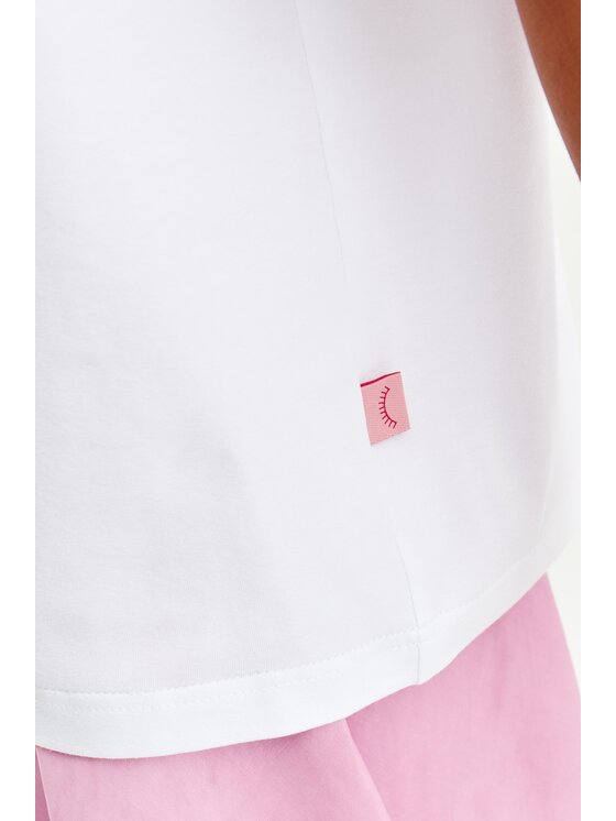NAOKO NAOKO T-Shirt Bow-Tiful Biały Regular Fit
