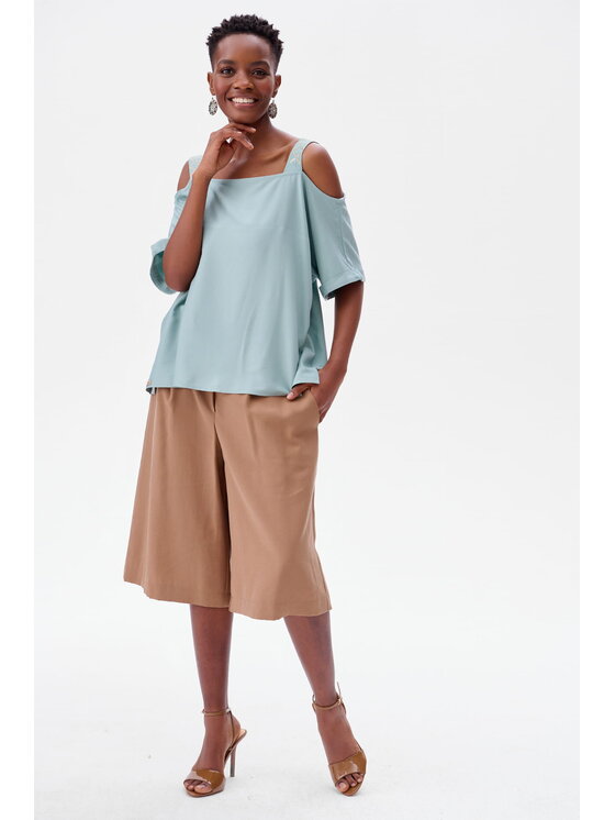 blue shadow blue shadow Bluzka Miri Zielony Regular Fit