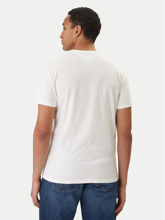 Tommy Jeans Tommy Jeans T-Shirt Linear Logo DM0DM20744 Biały Regular Fit