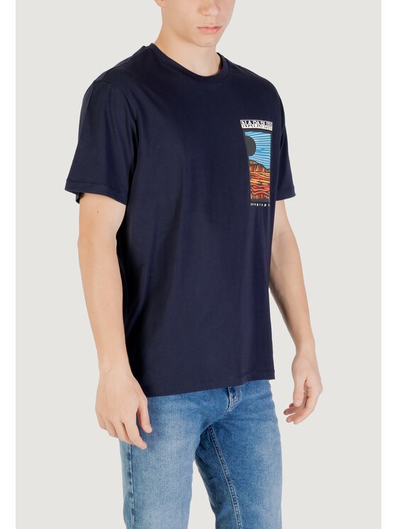 Napapijri Napapijri T-Shirt S-VALDOR SS Niebieski Casual Fit