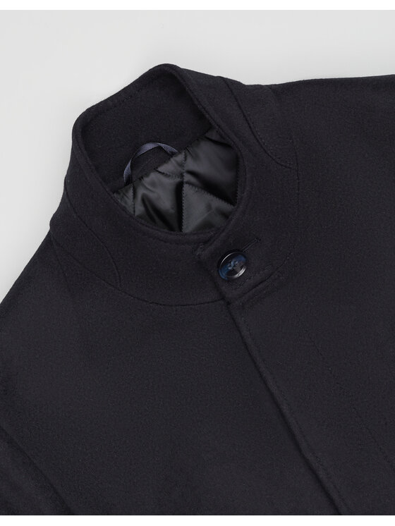 Borgio Borgio Płaszcz wełniany rivara_g Granatowy Slim Fit