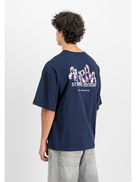 Alpha Industries Alpha Industries T-Shirt Studio Edition Backprint T-Shirt Granatowy Loose Fit