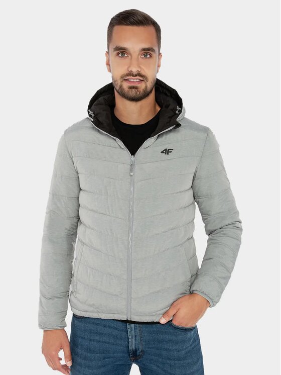 4F 4F Giubbotto piumino 4FWAW23TDJAM434-27M Grigio Regular Fit