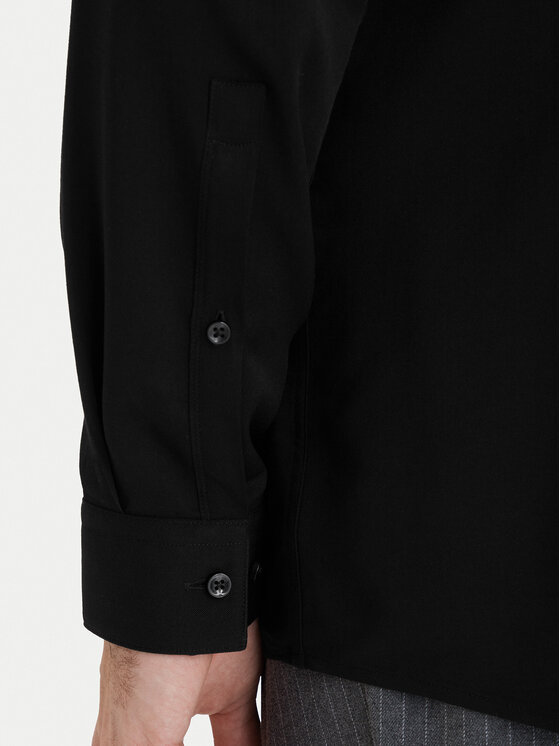 HUGO HUGO Koszula Kaleb 50554719 Czarny Slim Fit