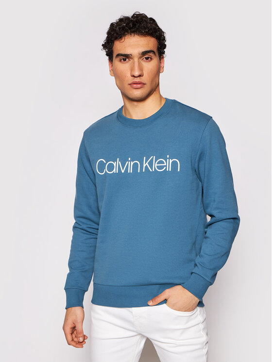 Calvin Klein Felpa Logo K10K102724 Blu scuro Regular Fit • Modivo.it