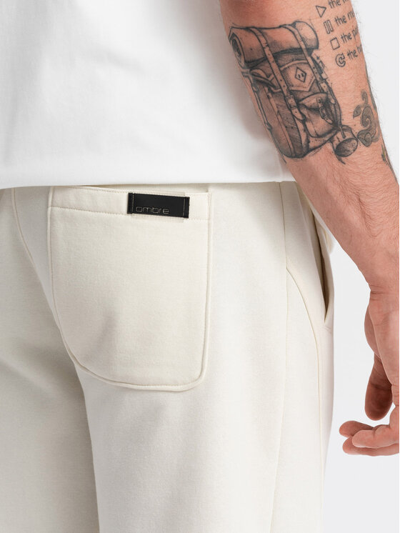 Ombre Ombre Joggers kalhoty OM-PABS-0174 Bílá Regular Fit