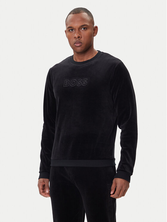 BOSS BOSS Mikina Velour 50550636 Černá Regular Fit