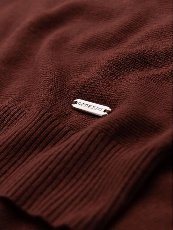 Ombre Ombre Polo OM-POSS-0159 Brązowy Slim Fit