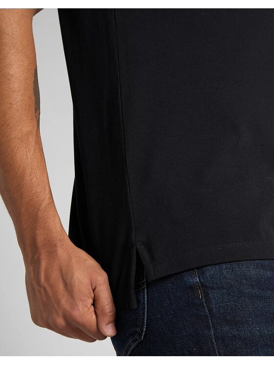Lee Lee T-Shirt PIQUE POLO Czarny Regular Fit
