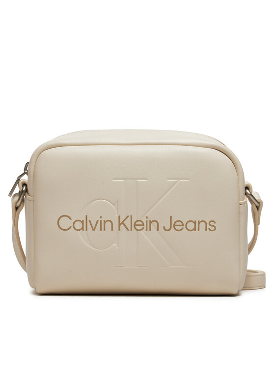 Geantă Calvin Klein Jeans Sculpted Camera Bag18 Mono K60K612220 Écru