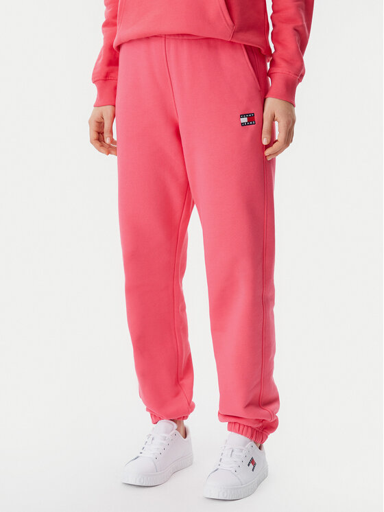 Tommy Jeans Tommy Jeans Melegítő alsó Badge DW0DW20679 Rózsaszín Regular Fit