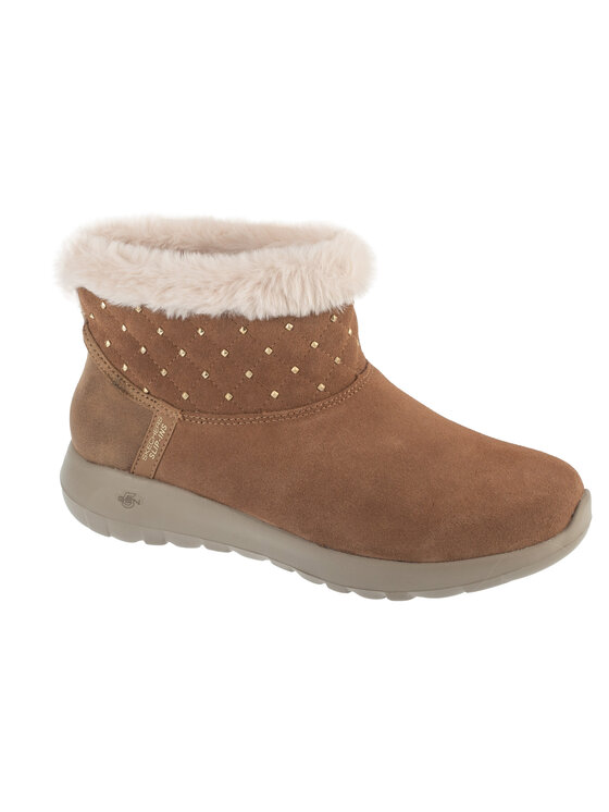 Skechers Skechers Śniegowce Slip-Ins: On-The-Go Joy - Cozy Shimmer Brązowy