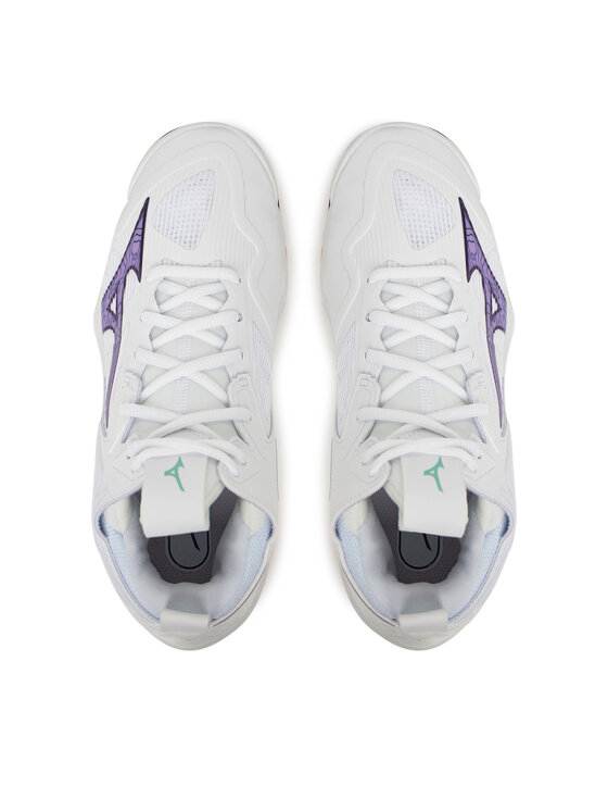 Mizuno Mizuno Încălțăminte pentru sporturi de interior Wave Momentum 3 Mid V1GC2317 Alb