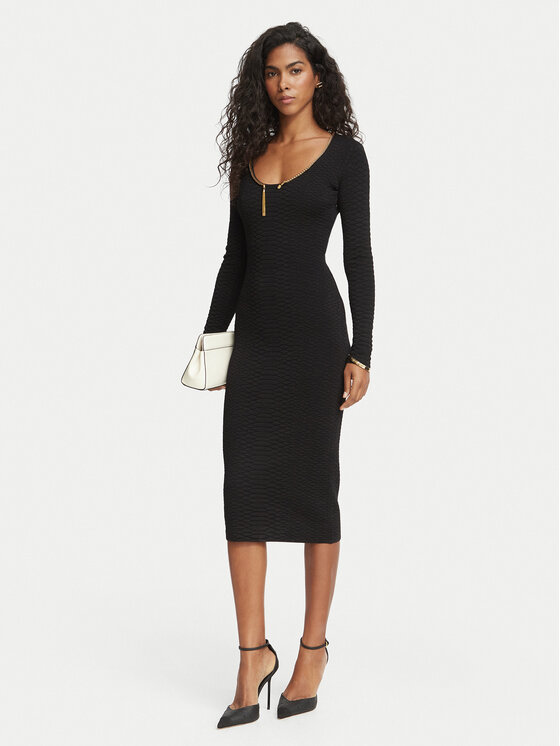 Elisabetta Franchi Elisabetta Franchi Pletena obleka AM-30S-67E2-V500 Črna Fitted Fit