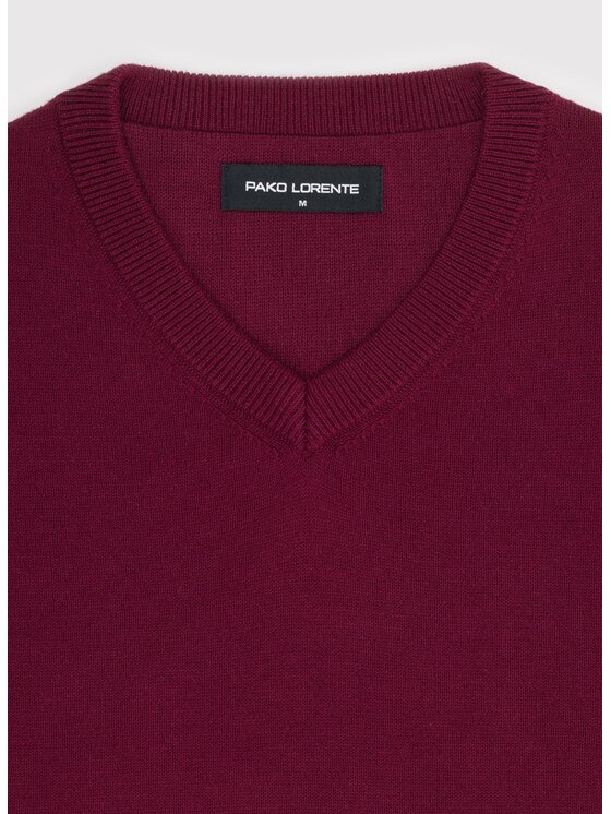 Pako Lorente Pako Lorente Sweter P26WN-2X-010 Bordowy Straight Fit