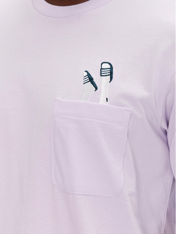adidas adidas T-Shirt Lounge Slides Graphic Pocket JM0375 Μωβ Regular Fit